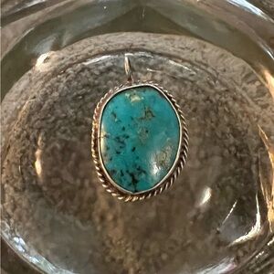 Turquoise Pendant inlaid in Sterling Silver